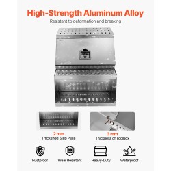 Alumiininen askeltyökalulaatikko mitat 610x695x645 mm 200 kg T-kahvalukolla