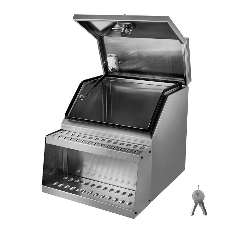 Alumiininen askeltyökalulaatikko mitat 610x695x645 mm 200 kg T-kahvalukolla