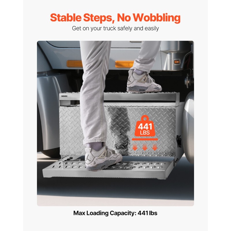 Askelmatyökalulaatikko kuorma-autoon alumiiniseos 790 x 770 x 485 mm 200 kg