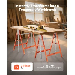 Sahapukki taittuva teräsrakenne korkeussäädettävä 800–1300 mm kantavuus 199,6 kg 2 kpl