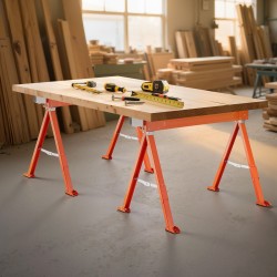 Taitettava teräksinen sahapukki pari 600,1 kg kantavuus 730 mm korkeus