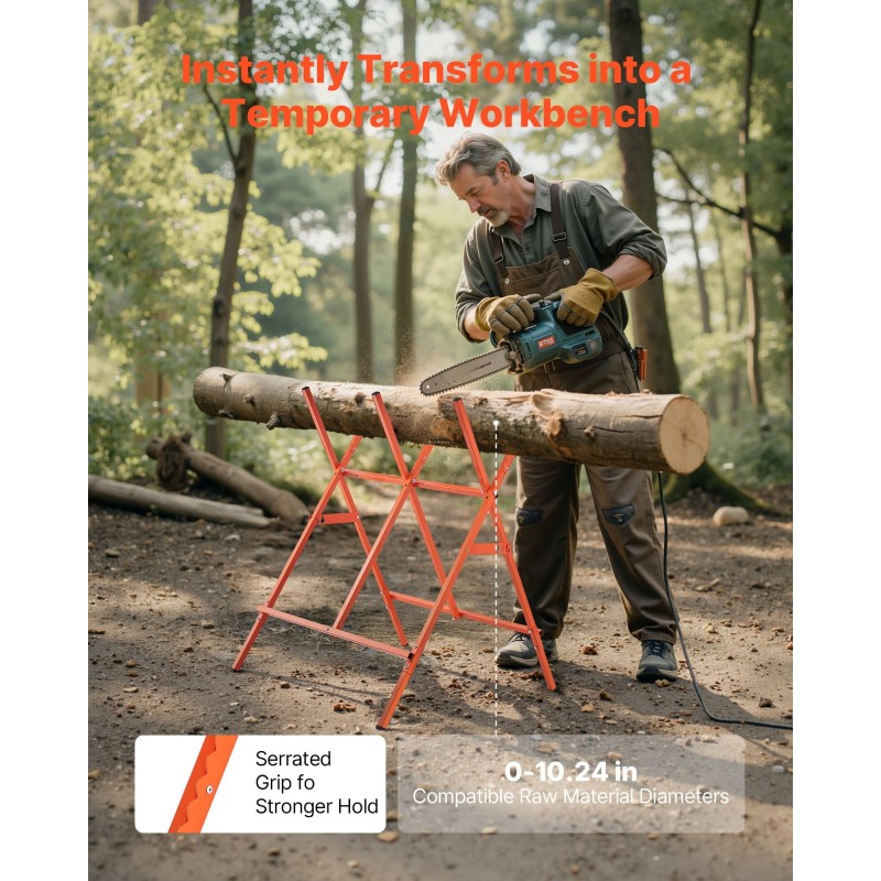 Taitettava terässahapukki säädettävä 920–980 mm korkeus sivuurat 117,9 kg