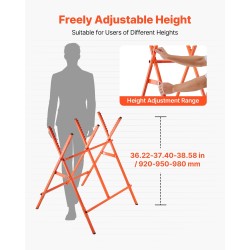 Taitettava terässahapukki säädettävä 920–980 mm korkeus sivuurat 117,9 kg