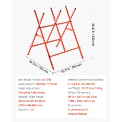 Taitettava terässahapukki säädettävä 920–980 mm korkeus sivuurat 117,9 kg