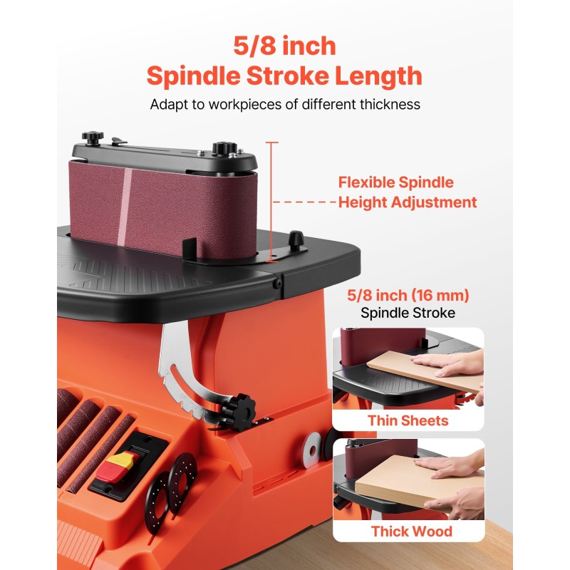Penkkimallinen kara ja nauhahiomakone puutöihin 2000 kierrosta minuutissa 16 millimetriä iskunpituudella