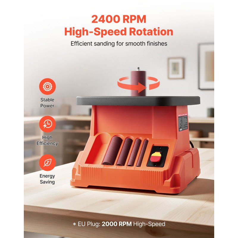 Tappihiomakone puuntyöstöön 6 hiomaholkkia 16 mm isku 2000 kierrosta minuutissa valurautatyötaso