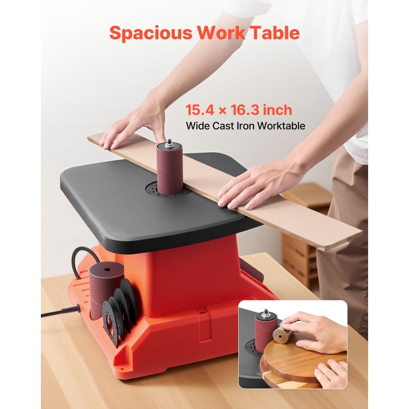 Tappihiomakone puuntyöstöön 6 hiomaholkkia 16 mm isku 2000 kierrosta minuutissa valurautatyötaso