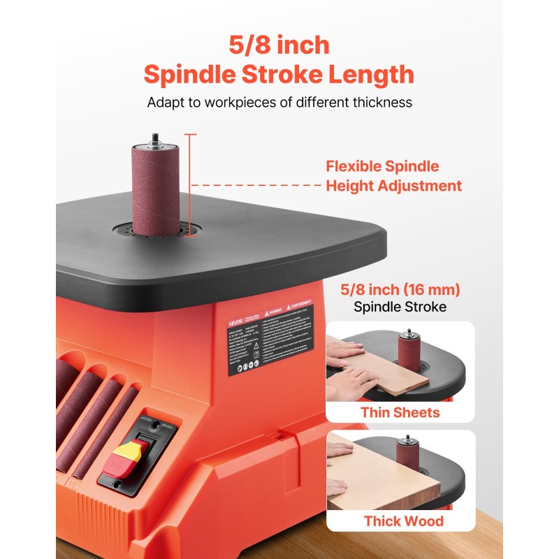 Tappihiomakone puuntyöstöön 6 hiomaholkkia 16 mm isku 2000 kierrosta minuutissa valurautatyötaso