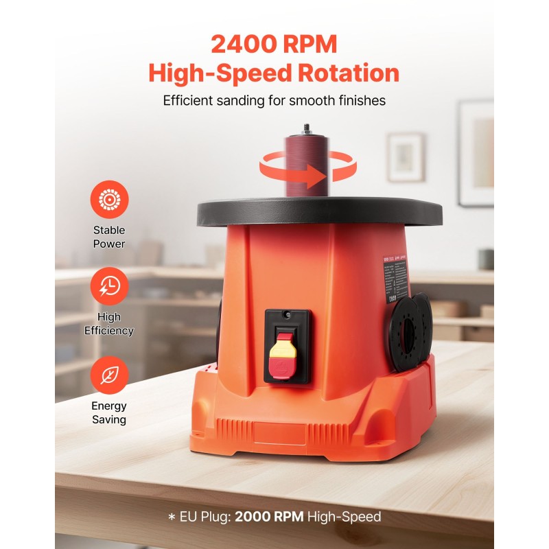 Pöytämallinen karahiomakone valurautaisella pöydällä 2000 kierrosta minuutissa 16 millimetrin iskunpituudella 6 hiomaholkilla
