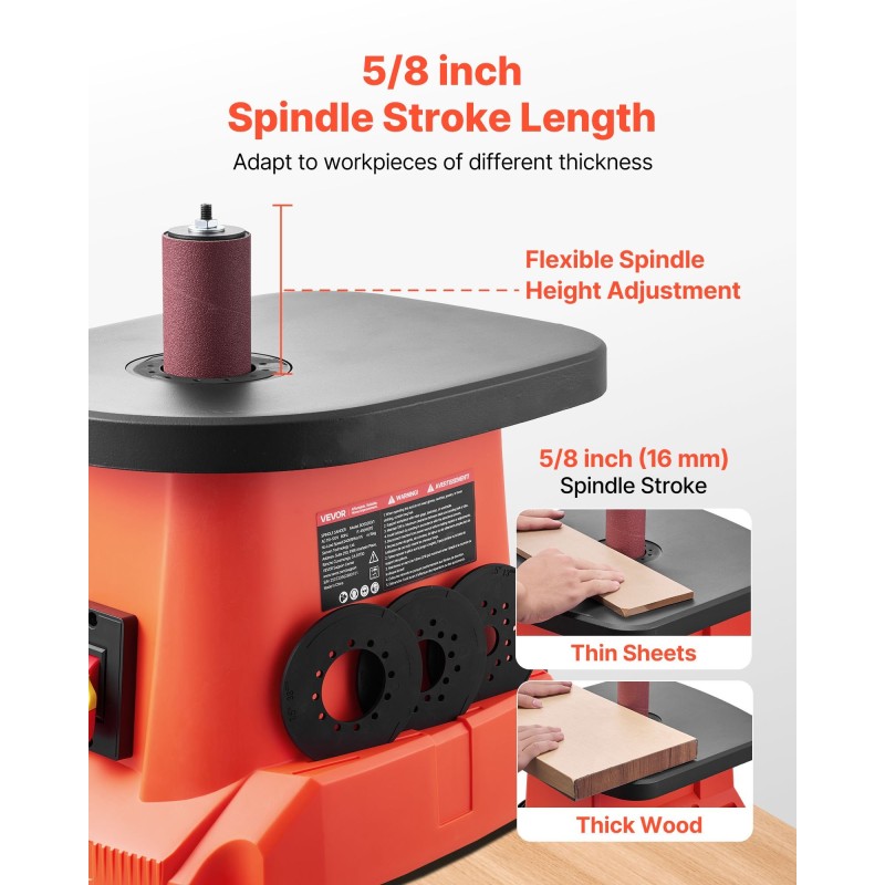 Pöytämallinen karahiomakone valurautaisella pöydällä 2000 kierrosta minuutissa 16 millimetrin iskunpituudella 6 hiomaholkilla