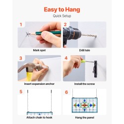 Värillinen lasipaneeli mitat 664x402x4,5 mm metallikehyksellä ripustettava ikkuna- ja seinäkoriste