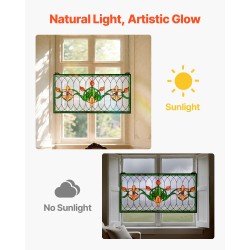 Värillinen lasipaneeli metallikehyksellä 810 x 433 mm ripustettava ikkuna tai seinäkoriste