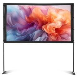 Projektorikangas 80 tuumainen telineellä 16 9 kuvasuhde 4K tuki säädettävä korkeus