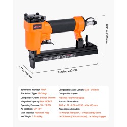 Paineilmakäyttöinen verhoiluniittain alumiinirunko 4–16 mm niitit 180 kpl