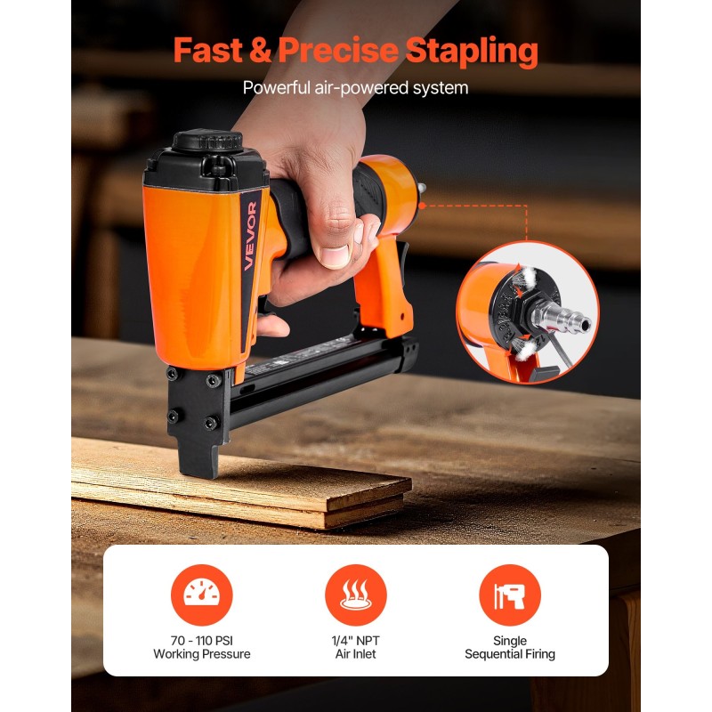 Paineilma-niittipyssy alumiiniseos 12,8 mm kruunu 6–16 mm niitit 100 kpl verhoiluun