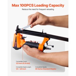 Paineilma-niittipyssy alumiiniseos 12,8 mm kruunu 6–16 mm niitit 100 kpl verhoiluun