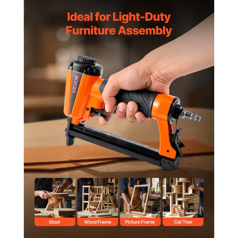 Paineilma-niittipyssy alumiiniseos 12,8 mm kruunu 6–16 mm niitit 100 kpl verhoiluun