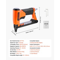 Paineilmanitoja alumiiniseosrunko 9,5 mm kruunu 6–16 mm hienolankaniiteille 180 kpl lipas