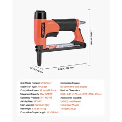 Paineilmaniittain alumiinirunko 12,8 mm kruunu 6–16 mm verhoilu puutyöt