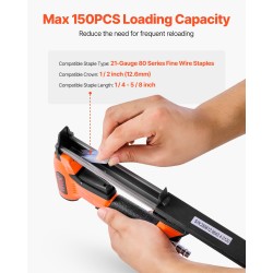 Paineilmakäyttöinen verhoiluniittipyssy alumiiniseos 80-sarjan niiteille 6–16 mm 150 niitin lippaalla