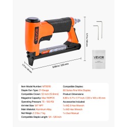 Paineilmakäyttöinen verhoiluniittipyssy alumiiniseos 80-sarjan niiteille 6–16 mm 150 niitin lippaalla