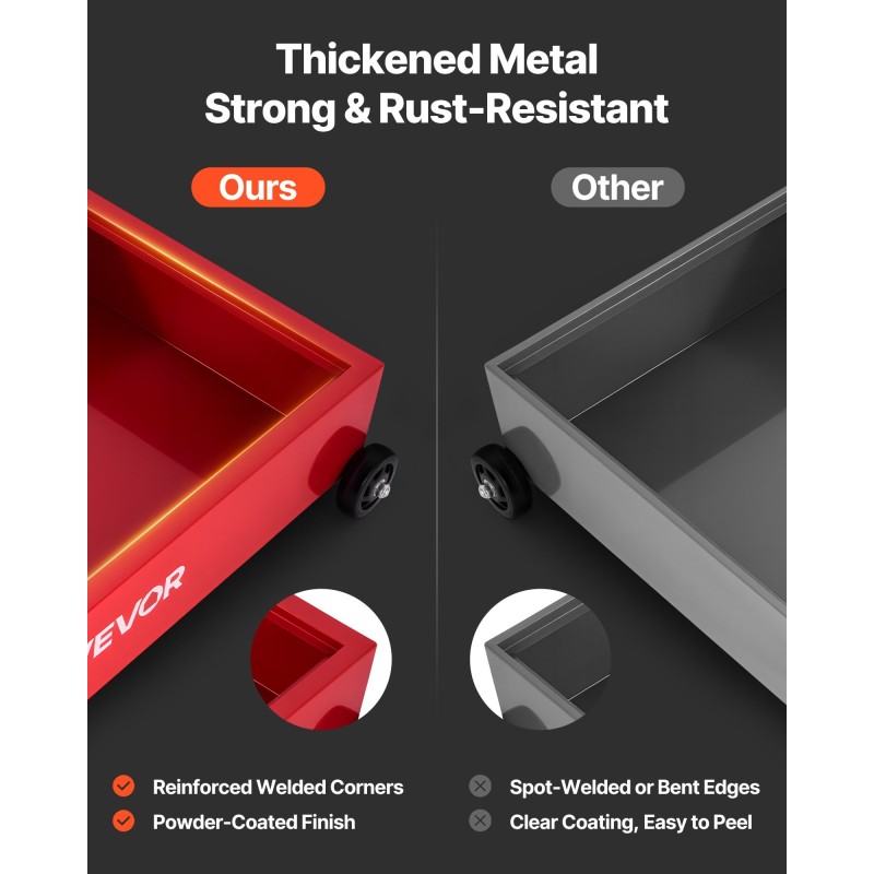 Öljynkeräysastia matalaprofiilinen 75,7 l pyörillä T-kahvalla manuaalipumpulla