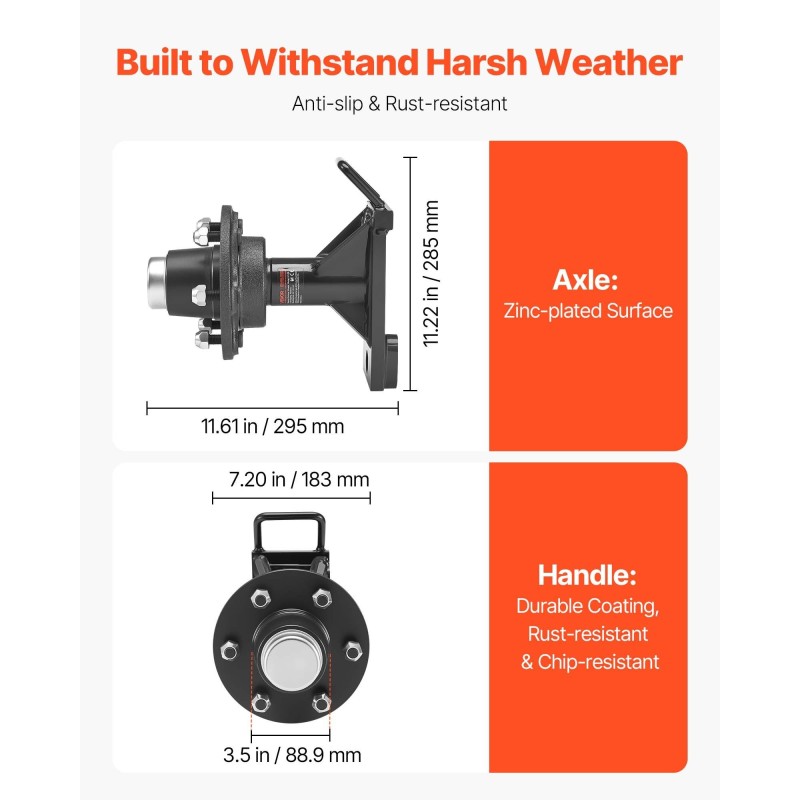 Kontin akselisarja 6-pulttinen teräsrunko ruosteenkestäväpinnoite kantavuus 7000 paunaa 6–12 metriä konteille kiristysräikällä