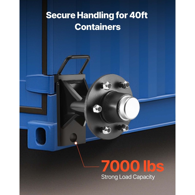 Kontin akselisarja 6-pulttinen teräsrunko ruosteenkestäväpinnoite kantavuus 7000 paunaa 6–12 metriä konteille kiristysräikällä