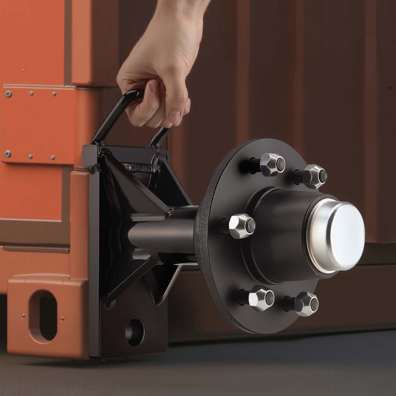 Kontin akselisarja 6-pulttinen teräsrunko ruosteenkestäväpinnoite kantavuus 7000 paunaa 6–12 metriä konteille kiristysräikällä