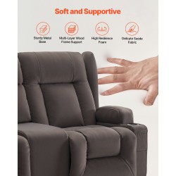 Sähkökäyttöinen mokkapintainen kahden hengen lepotuoli sohva lämmitys hieronta USB-portit