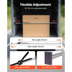 Kuormansidontatangot 2 kpl hiiliteräs säädettävät 2261–2642 mm räikkämekanismilla