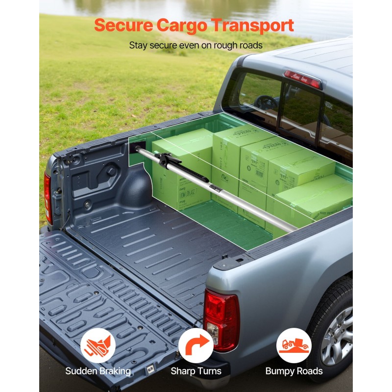 Teleskooppinen kuormansidontatanko teräs 1499–1854 mm räikkätoiminen galvanoitu PVC-päät