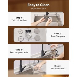 Pressopannu borosilikaattilasi 1 l ruostumaton terässuodatin kahville ja teelle