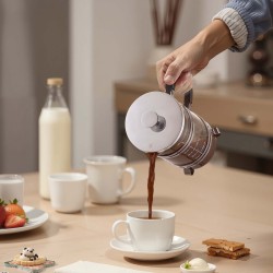 Pressopannu borosilikaattilasi 1 l ruostumaton terässuodatin kahville ja teelle