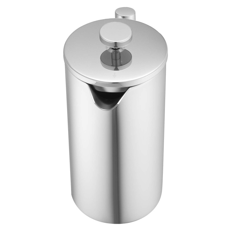 Pressopannu kaksiseinäinen ruostumaton teräs 1,5 l tiheällä metallisuodattimella