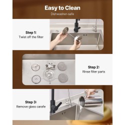 Pressopannu 1 l kaksikerroksinen ruostumaton teräs tyhjiöeristetty terässuodatin