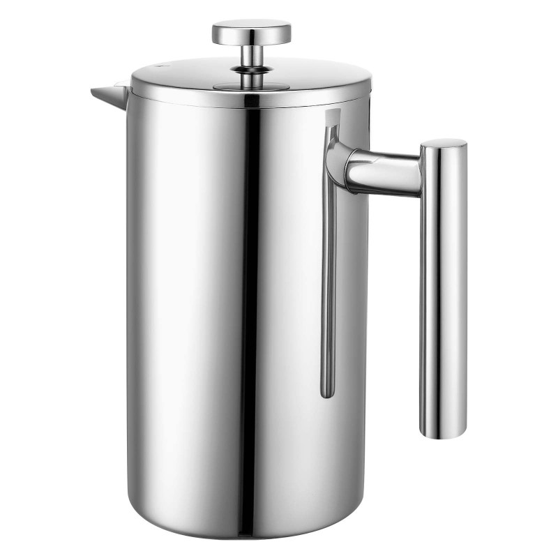 Pressopannu 1 l kaksikerroksinen ruostumaton teräs tyhjiöeristetty terässuodatin