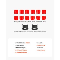 Laakeriprässisarja 14 osaa hiiliteräksestä ruosteenkestävä pinnoite säilytyslaukulla polkupyörille moottoripyörille autoille