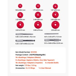Laakeripuristinsarja 43 osaa metallirakenteinen 39 holkkilevyä ajoneuvoihin