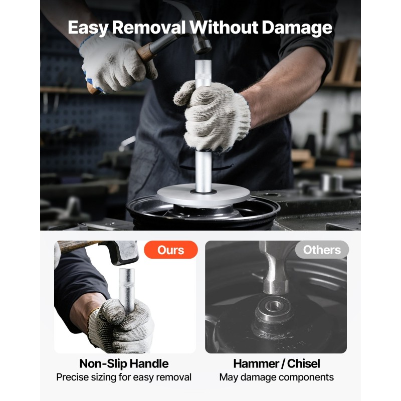 Laakeripuristinsarja 7-osainen metallinen ruosteenkestävä sisältää holkit ja laukku