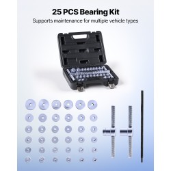 Laakeriprässisarja metallirunkoinen mustaksi käsitelty 25 osaa polkupyörille moottoripyörille autoille