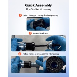 Laakeriprässisarja metallirunkoinen mustaksi käsitelty 25 osaa polkupyörille moottoripyörille autoille