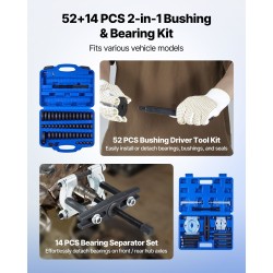 Laakeripuristinsarja metallinen 66 osaa 49 holkkia jakoavaimella polkupyörille ja autoille