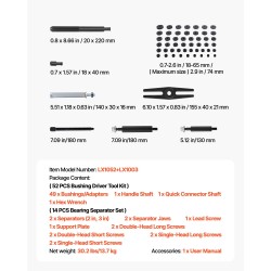 Laakeripuristinsarja metallinen 66 osaa 49 holkkia jakoavaimella polkupyörille ja autoille