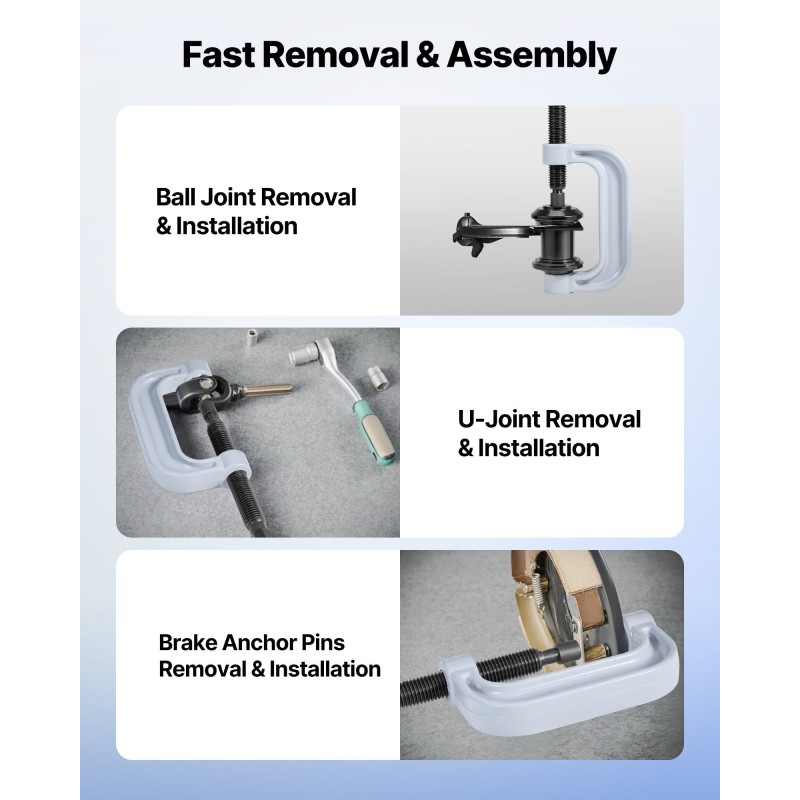 Laakeripuristinsarja metallirakenteinen eri kokoisilla holkkilevyillä erikoisavaimella säilytyslaukussa