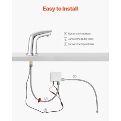 Kosketusvapaa pesuallashana messinkirunkoinen kromipinnoitettu paristokäyttöinen infrapunatunnistimella juoksuputken korkeus