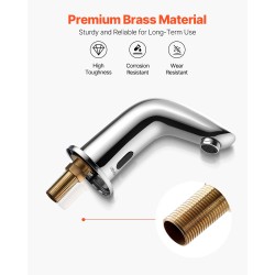 Kosketusvapaa pesuallashana messinkirunkoinen kromipinnoitettu paristokäyttöinen infrapunatunnistimella juoksuputken korkeus