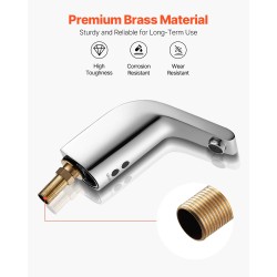 Pesuallashana kosketusvapaa infrapunasensorilla paristokäyttöinen kromattu messinkirunko yksireikäinen