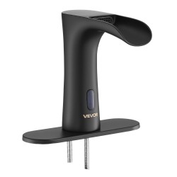 Kosketusvapaa messinkinen pesuallashana mattamusta infrapuna-anturilla lämpötilansäädöllä