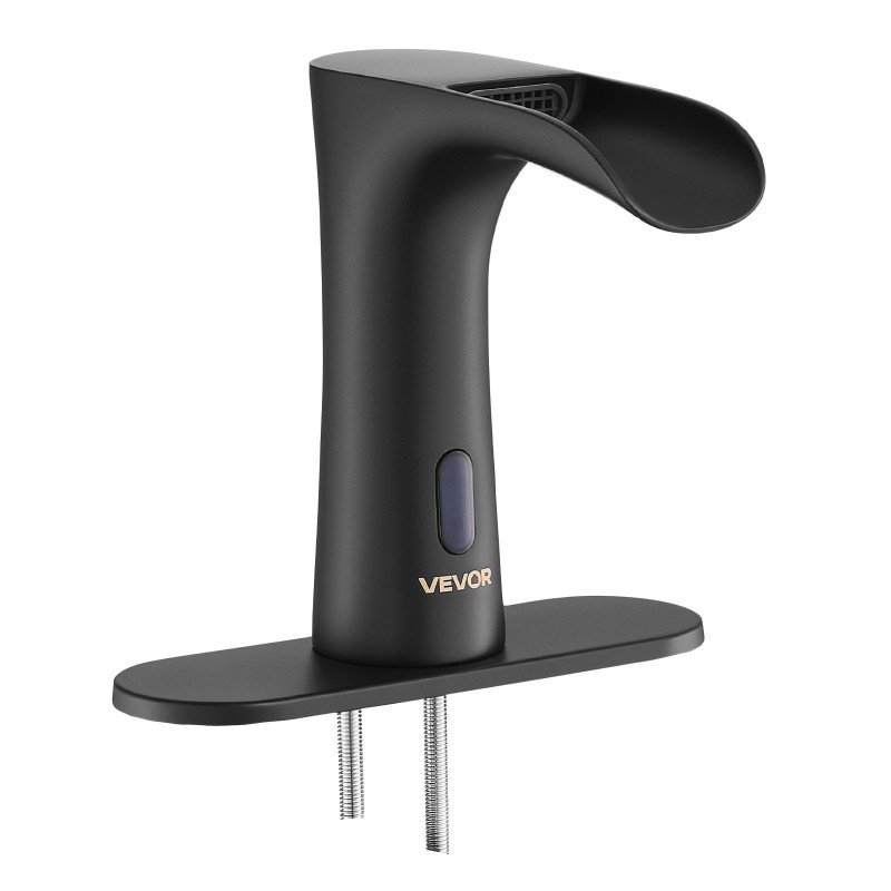 Kosketusvapaa messinkinen pesuallashana mattamusta infrapuna-anturilla lämpötilansäädöllä